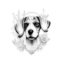 beagle piano tattoo design idea