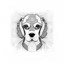 beagle piano tattoo design idea