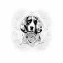 beagle tattoo design idea