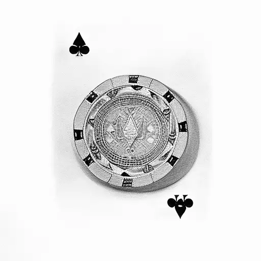 poker chips, 2 dices tattoo design idea