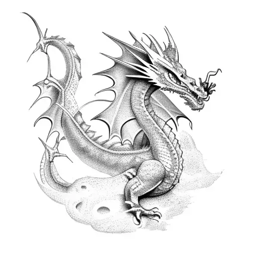 dragon binary code art tattoo design idea