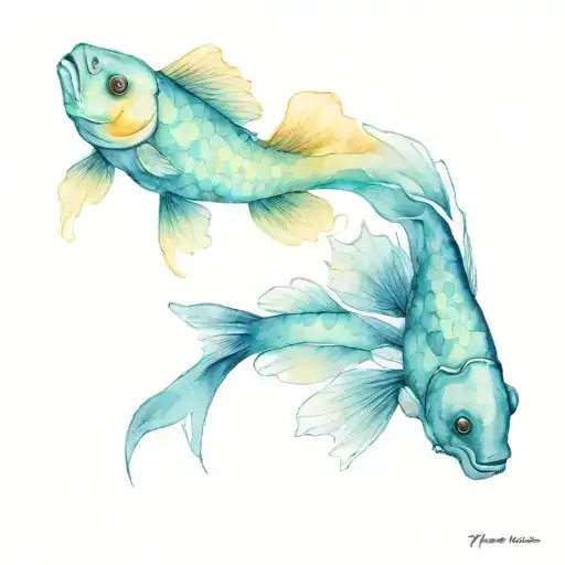 Date fish tattoo design idea