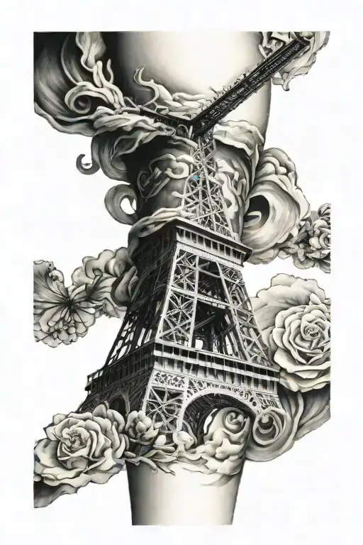 Sleeve with French imagery tattoo design idea