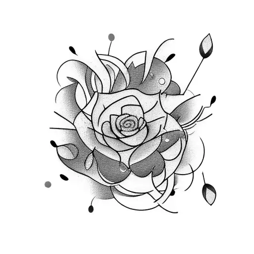 overthinking tatto. a woman's hand crossed on eith side of her shoulder and a bunch of roases with thorns as a head tattoo design idea