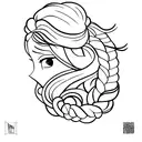 braid with bangs tattoo design idea