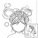 braid with bangs tattoo design idea