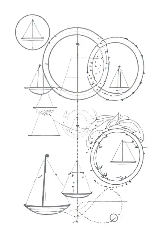 Libra zodiac sign with Libra constellation and Leo moon sign tattoo design idea