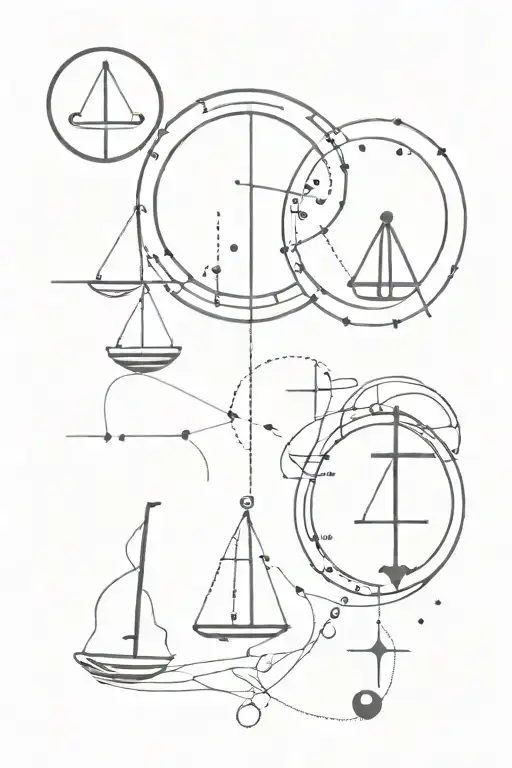 Libra zodiac sign with Libra constellation and Leo moon sign tattoo design idea