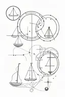 Libra zodiac sign with Libra constellation and Leo moon sign tattoo design idea