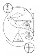 Libra zodiac sign with Libra constellation and Leo moon sign tattoo design idea