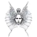 angel with dreads tattoo design idea