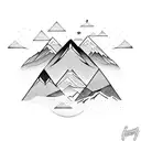 mountain range with eagle feather tattoo design idea