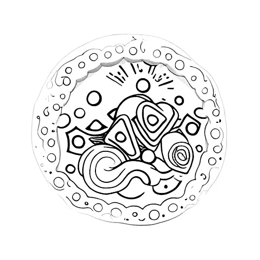 A cookie and a pearl  tattoo design idea