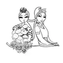 cookie and Pearl  tattoo design idea