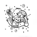 cookie and Pearl  tattoo design idea