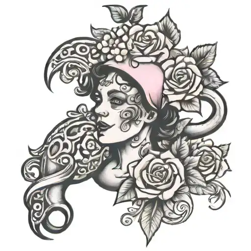 Traditional tattoo design in commemoration of breast cancer day tattoo design idea