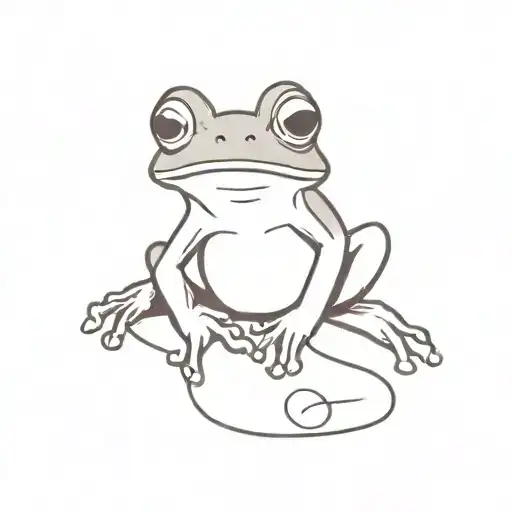 Cute frog holding up middle finger tattoo design idea