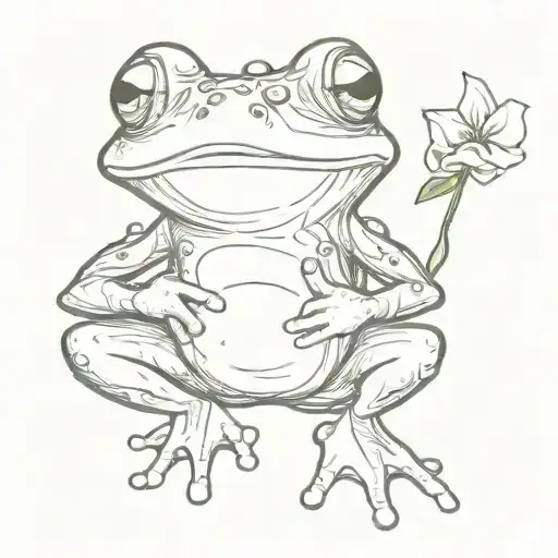 Cute frog holding up middle finger tattoo design idea