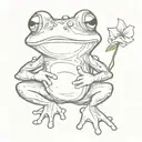 Cute frog holding up middle finger tattoo design idea