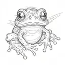 Cute frog holding up middle finger tattoo design idea