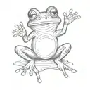 Cute frog holding up middle finger tattoo design idea