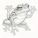 Cute frog holding up middle finger tattoo design idea