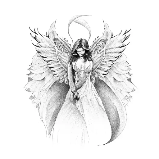 pussy angel tattoo design idea