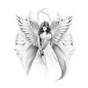 pussy angel tattoo design idea