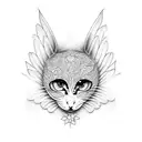 pussy angel tattoo design idea