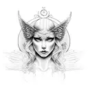 pussy angel tattoo design idea