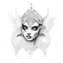 pussy angel tattoo design idea