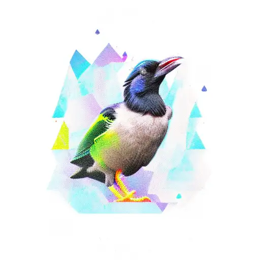 rook bird tattoo design idea