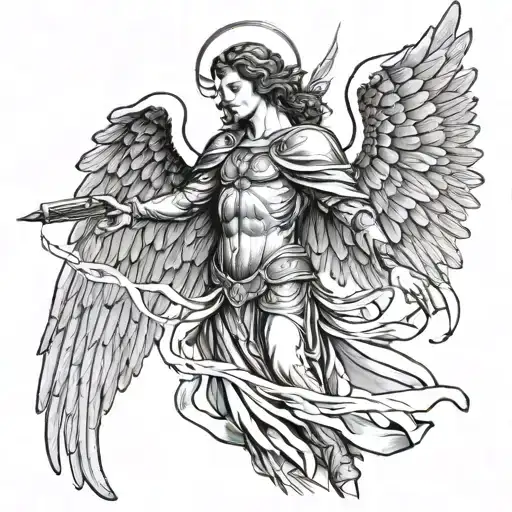 archangel raphael tattoo design idea