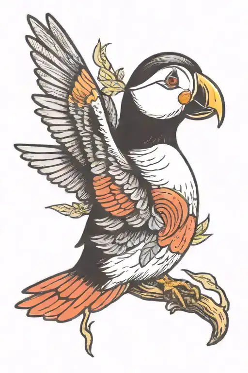 puffin tattoo design idea