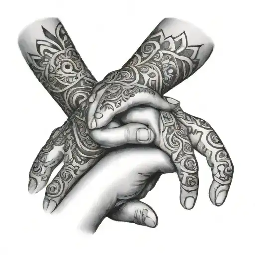 Lesbian hand choking tattoo design idea