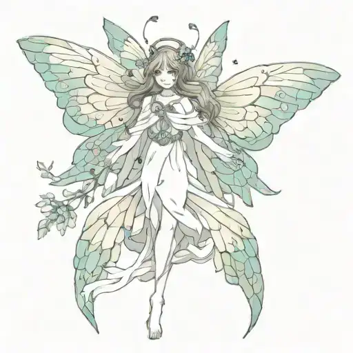 seraphim w butterfly wings tattoo design idea