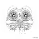 alien sniffing Cocain  tattoo design idea