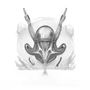 alien sniffing Cocain  tattoo design idea