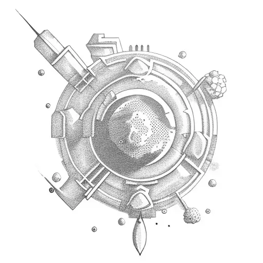 videogame cannon shooting a cannon ball  tattoo design idea