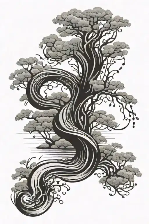 river flowing along scoliosis spine tattoo tattoo design idea