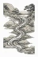 river flowing along scoliosis spine tattoo tattoo design idea