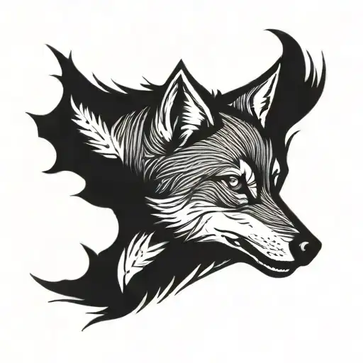cardinal spirit animal wolf  tattoo design idea