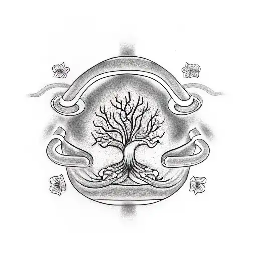 Tree of Life with snake wrapped around, medical tattoo design idea