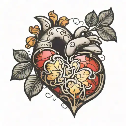 heart made of stone tattoo design idea