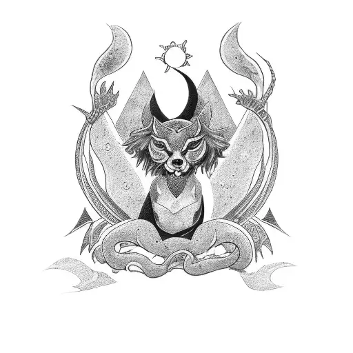 nudo de bruja gemini tarot hada tattoo design idea