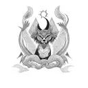 nudo de bruja gemini tarot hada tattoo design idea