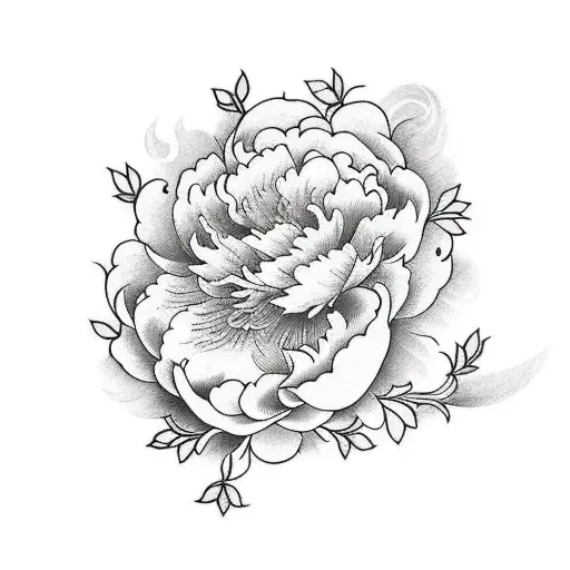 peony tattoo design idea