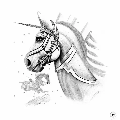 Skanderbeg on his horse with the Albanian flag tattoo design idea