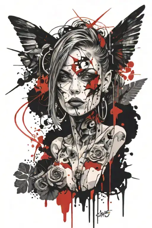 dark gothic style tattoo design idea