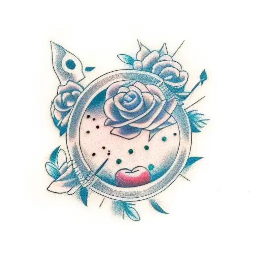 date with another one shadowing the date  tattoo design idea